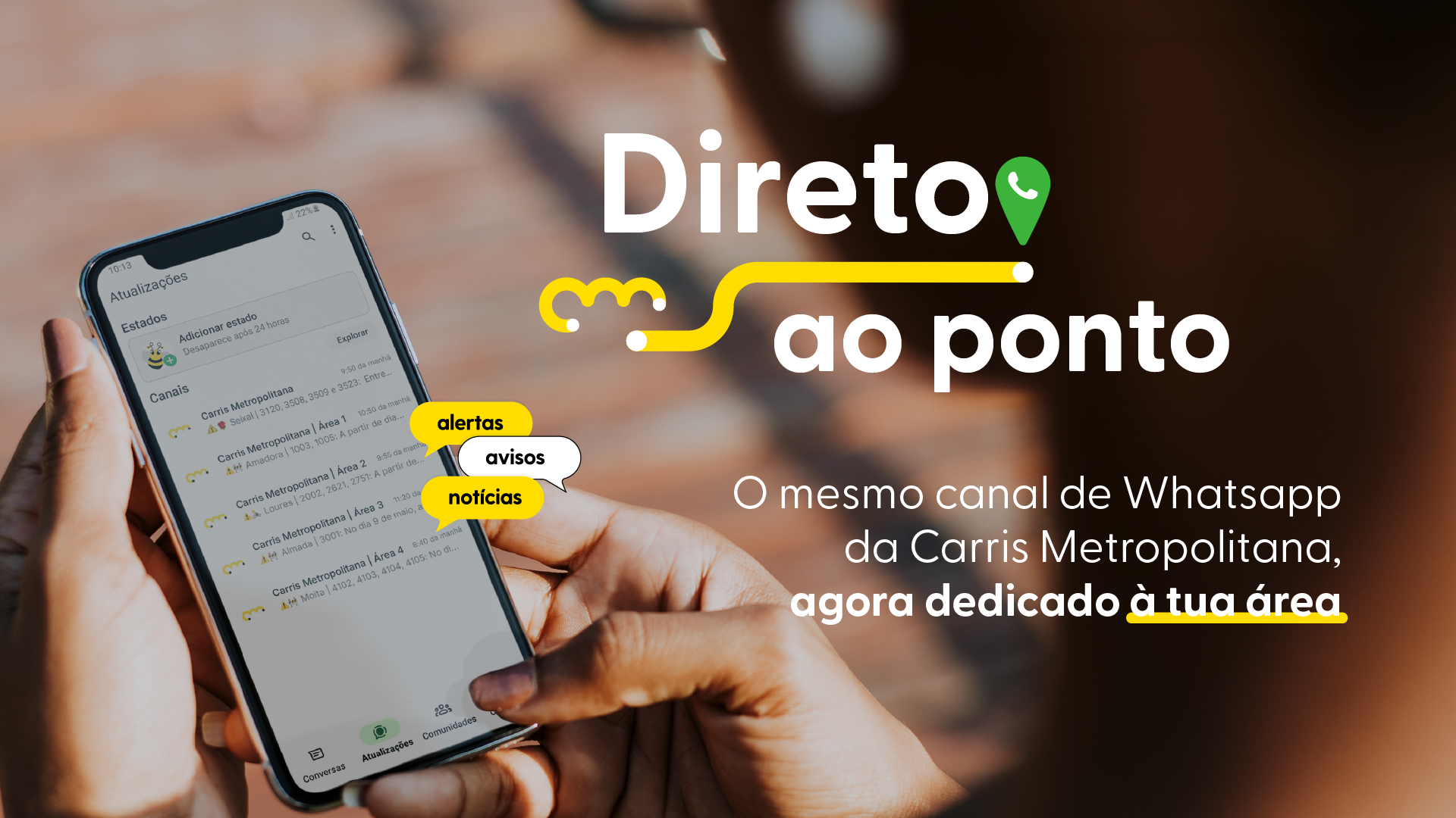 Carris Metropolitana lança quatro novos canais de WhatsApp por área