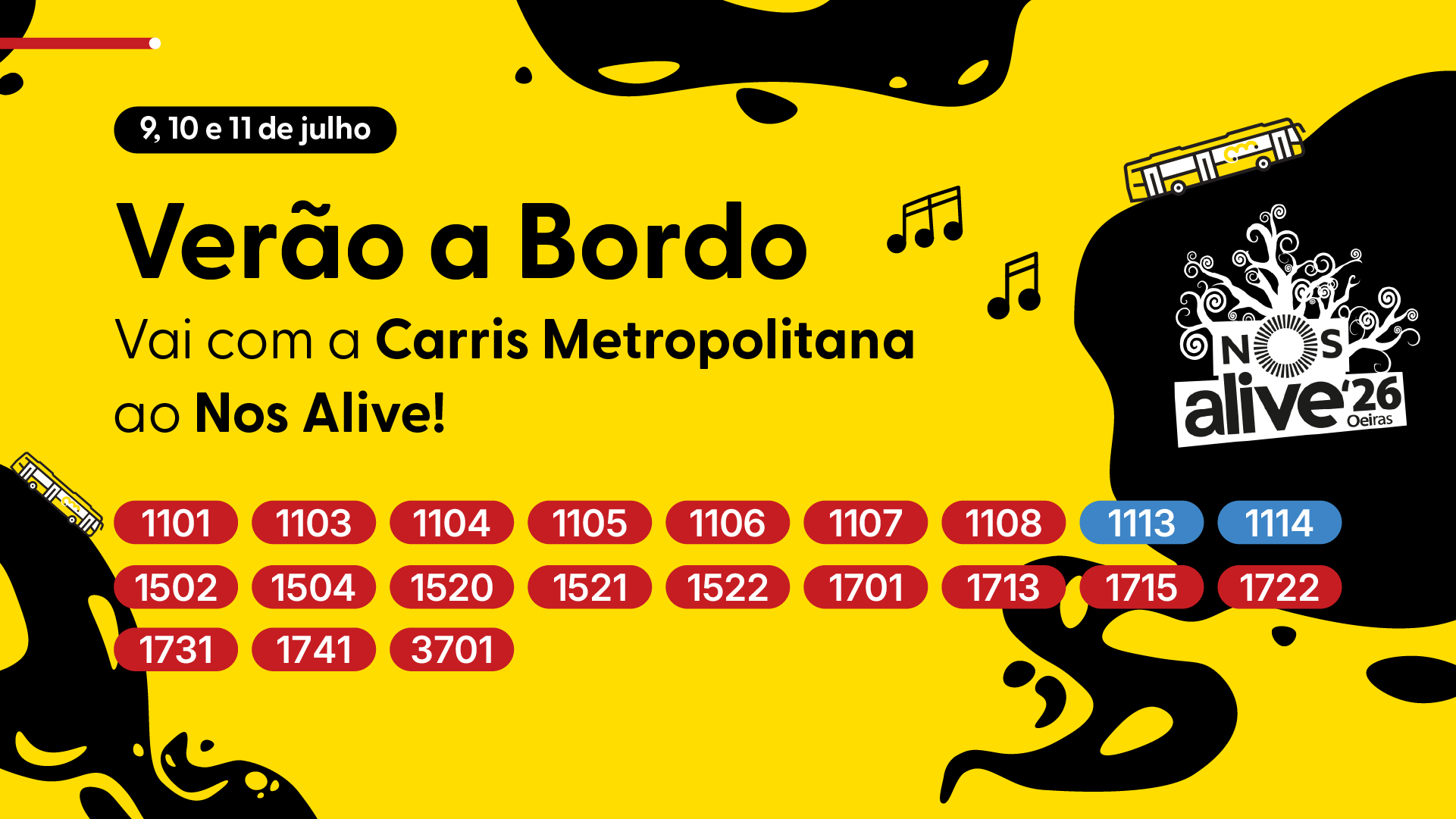 Carris Metropolitana facilita acesso ao NOS Alive por Algés