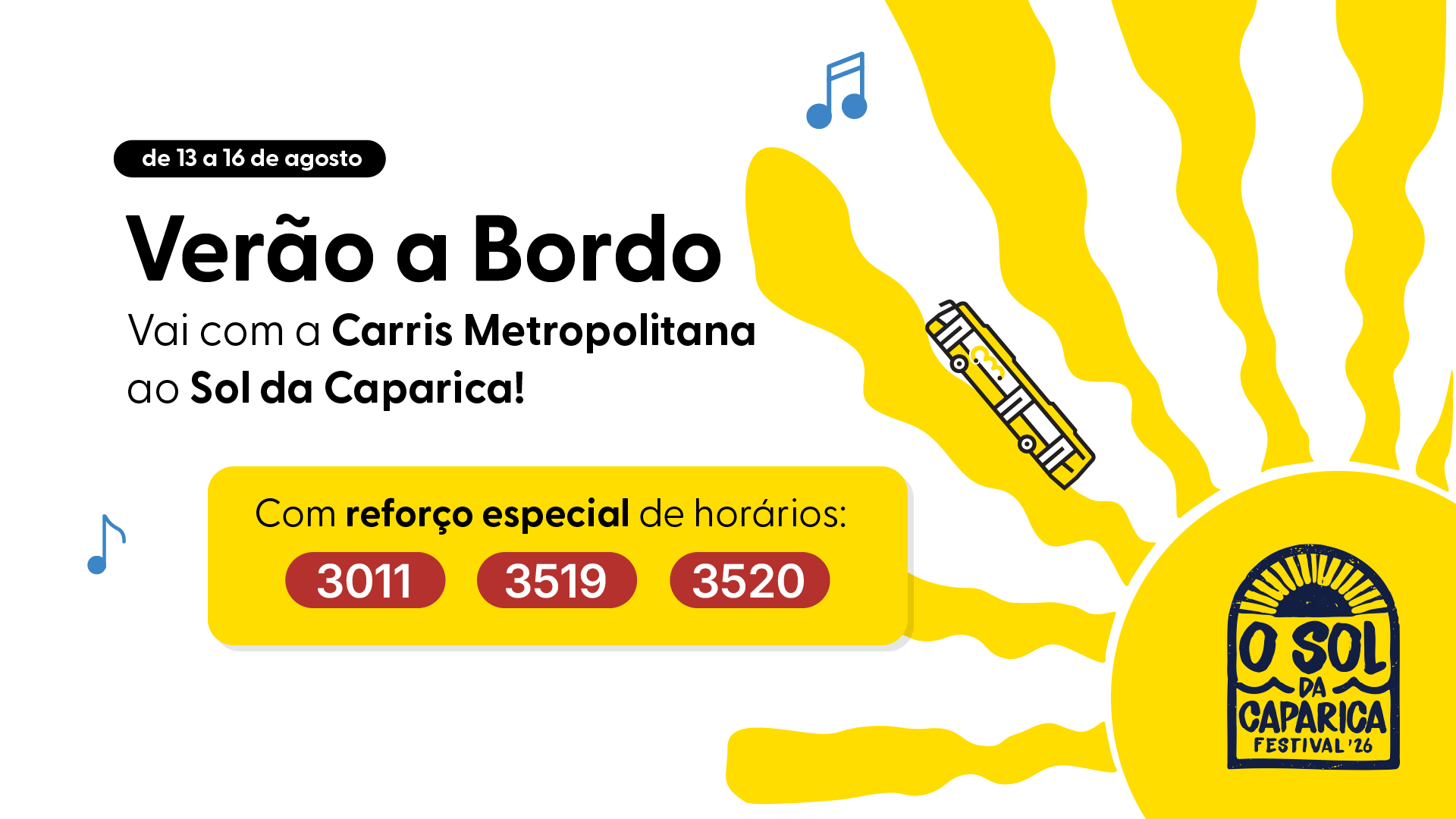 Carris Metropolitana reforça horários para o Sol da Caparica