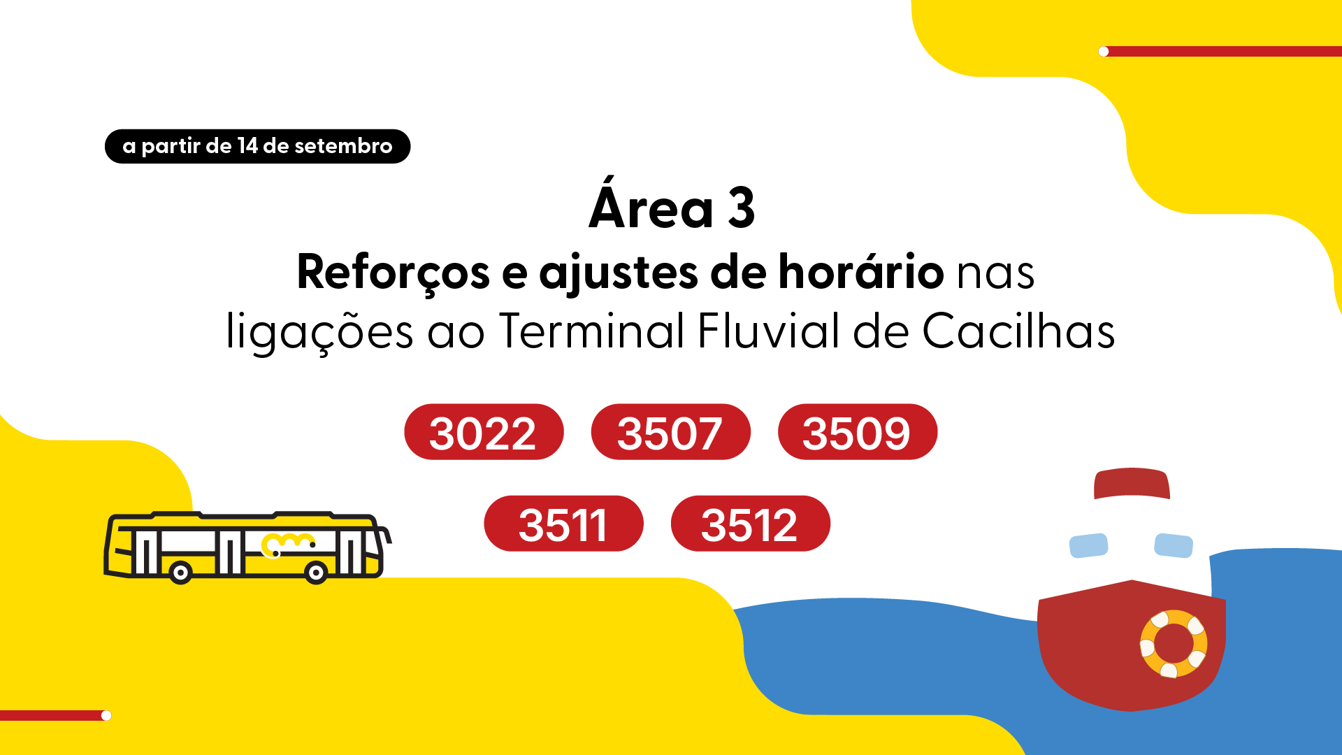 Linhas para Cacilhas têm reforços e ajustes de horário a partir de 14 de setembro
