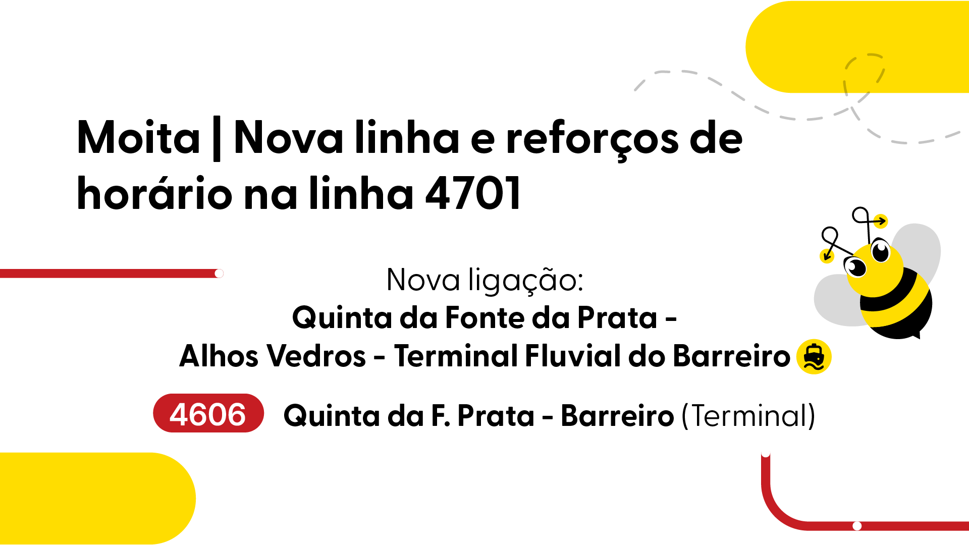 Carris Metropolitana reforça linha 4701 e cria ligação entre Moita e Barreiro