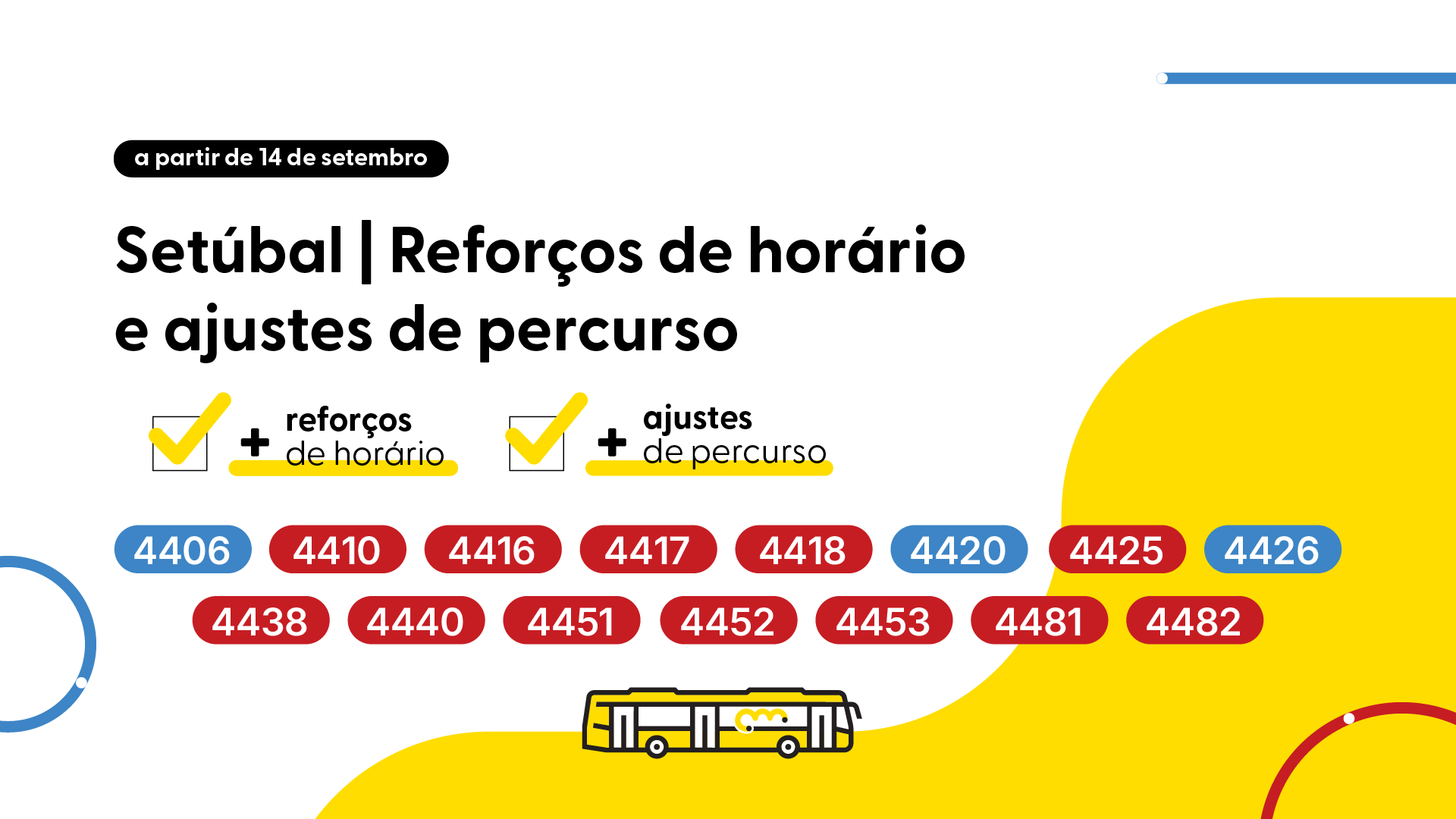 Transportes da área 4 reforçam e ajustam linhas a partir de 14 de setembro
