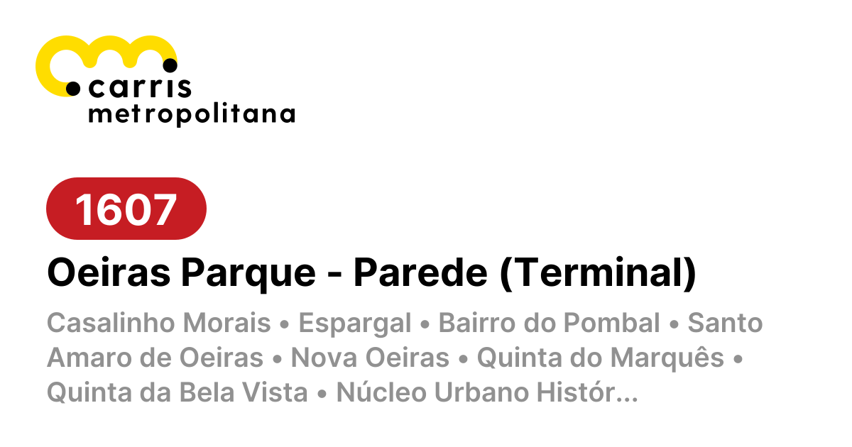 1607 | Oeiras Parque - Parede (Terminal)