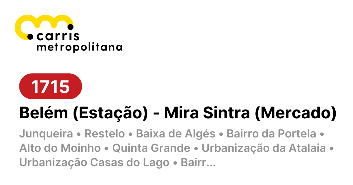 1715 | Belém (Estação) - Mira Sintra (Mercado)