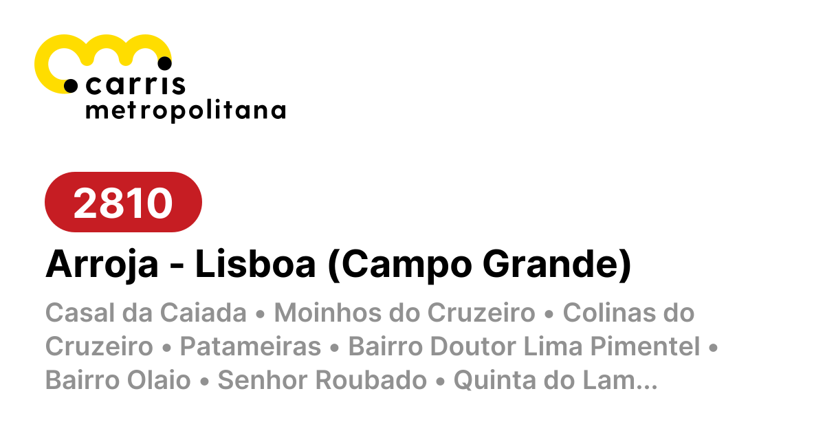 2810 | Arroja - Lisboa (Campo Grande)