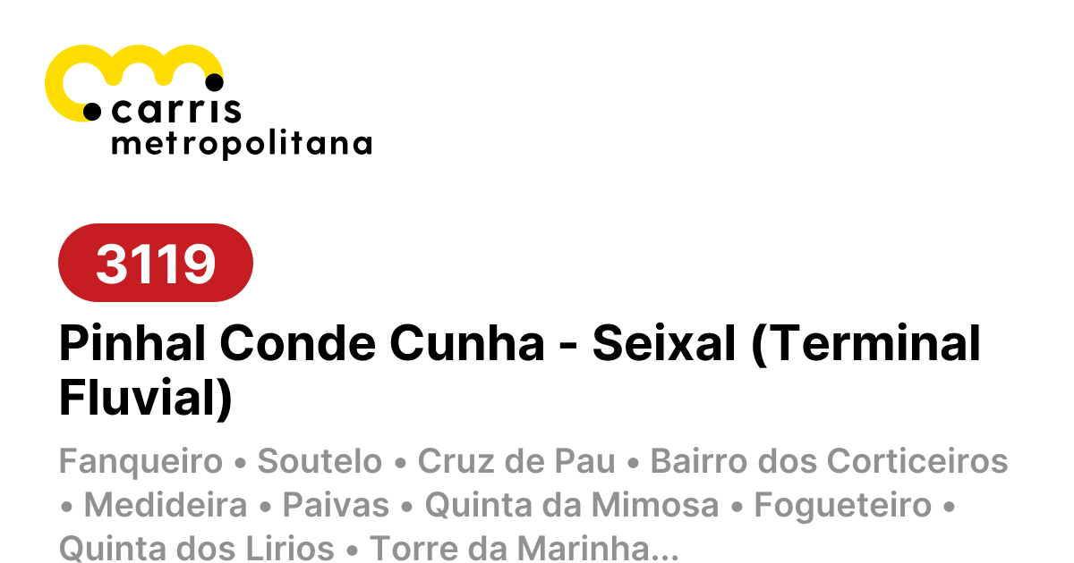 3119 | Pinhal Conde Cunha - Seixal (Terminal Fluvial)